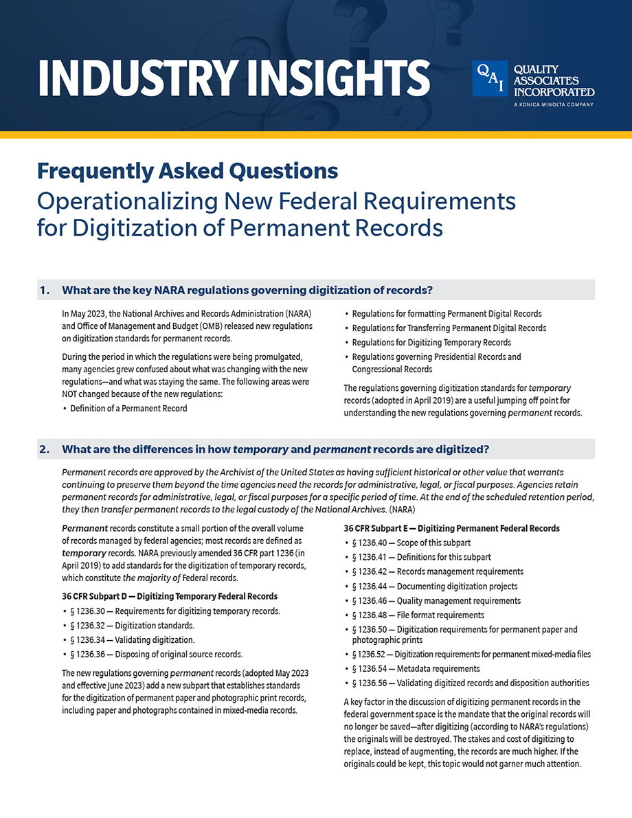 FAQ: Operationalizing New Federal Requirements for Digitization of ...